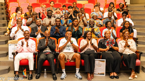 Guests and nominees celebrating together at the close of the ceremony
