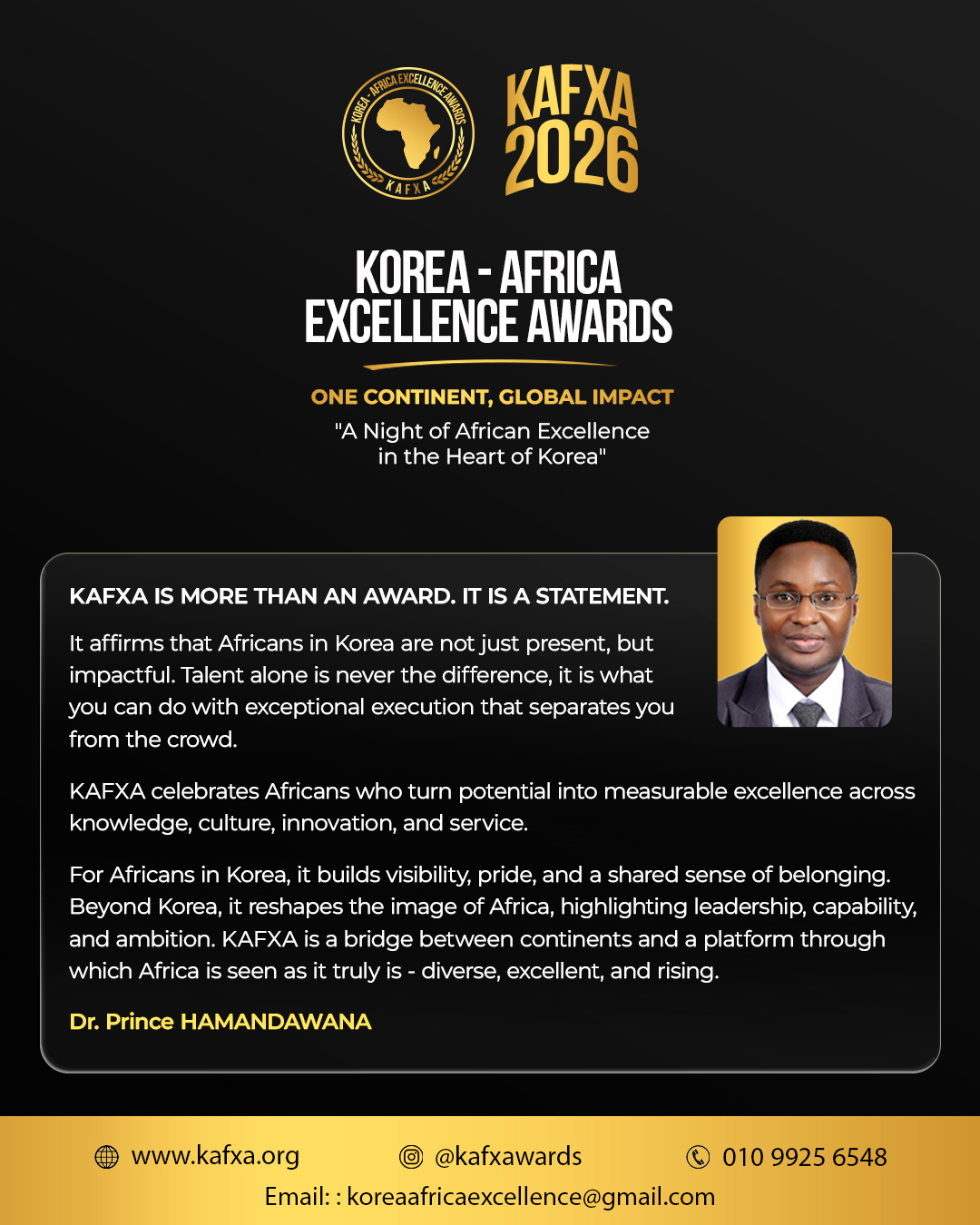 Core team statement — Dr. Prince HAMANDAWANA